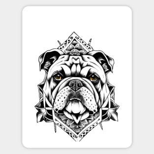 English Bulldog Pet Animal Nature Illustration Art Tattoo Sticker